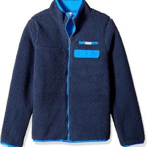 Columbia Boy Mountain Side Heavyweight Full Zip Fleece Size XL 18/20 Navy Jacket